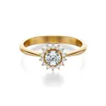 Pierścionek zaręczynowy złoty z diamentami